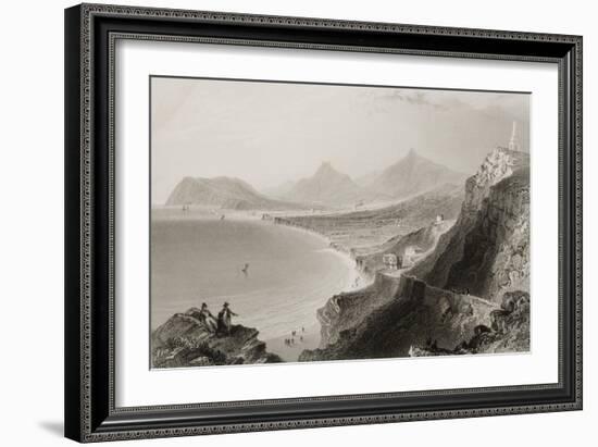 Killiney Bay, County Dublin, Ireland, from 'scenery and Antiquities of Ireland' by George Virtue,…-William Henry Bartlett-Framed Giclee Print