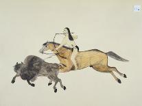 Red Walker and a Companion Fleeing from Pursuing Crow Indians-Kills Two-Framed Giclee Print