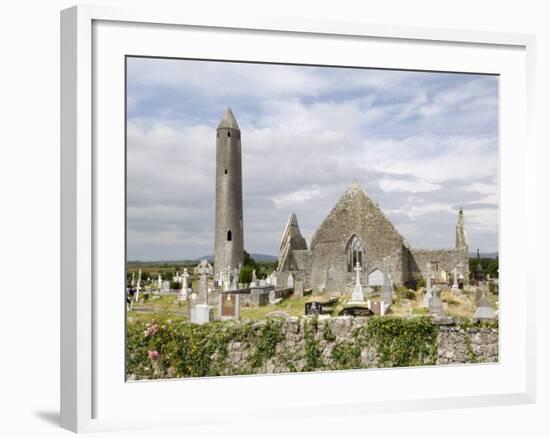 Kilmacdaugh Churches and Round Tower, Near Gort, County Galway, Connacht, Republic of Ireland-Gary Cook-Framed Photographic Print