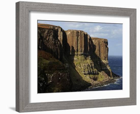 Kilt Rock, Famous Basaltic Cliff Near Staffin, Isle of Skye, Inner Hebrides, Scotland, United Kingd-Peter Richardson-Framed Photographic Print