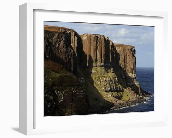 Kilt Rock, Famous Basaltic Cliff Near Staffin, Isle of Skye, Inner Hebrides, Scotland, United Kingd-Peter Richardson-Framed Photographic Print
