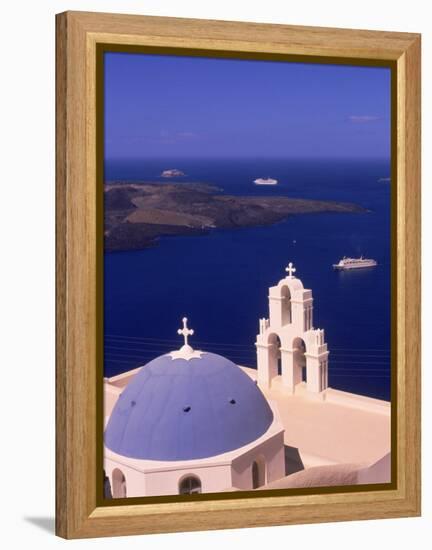 Kimisis Theotokov Church, Santorini, Greece-Walter Bibikow-Framed Premier Image Canvas