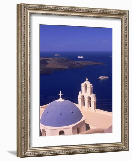 Kimisis Theotokov Church, Santorini, Greece-Walter Bibikow-Framed Photographic Print