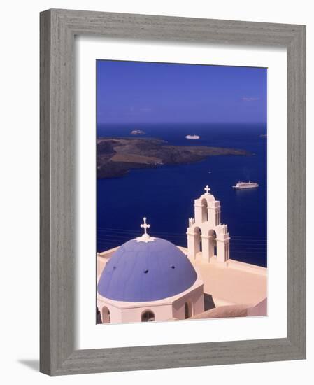 Kimisis Theotokov Church, Santorini, Greece-Walter Bibikow-Framed Photographic Print