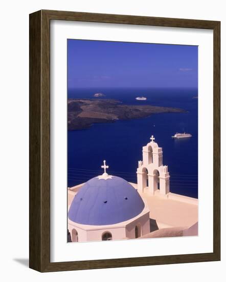 Kimisis Theotokov Church, Santorini, Greece-Walter Bibikow-Framed Photographic Print