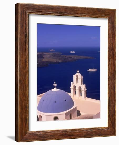 Kimisis Theotokov Church, Santorini, Greece-Walter Bibikow-Framed Photographic Print