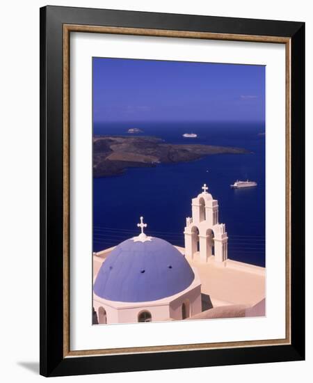 Kimisis Theotokov Church, Santorini, Greece-Walter Bibikow-Framed Photographic Print