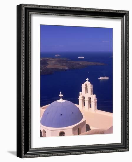 Kimisis Theotokov Church, Santorini, Greece-Walter Bibikow-Framed Photographic Print