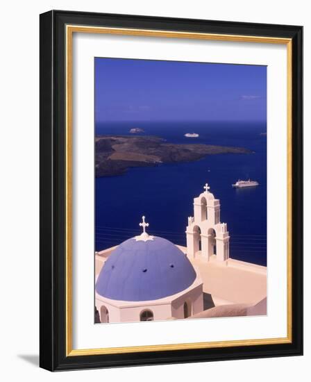 Kimisis Theotokov Church, Santorini, Greece-Walter Bibikow-Framed Photographic Print