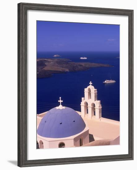 Kimisis Theotokov Church, Santorini, Greece-Walter Bibikow-Framed Photographic Print