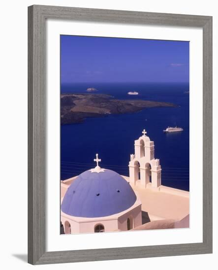 Kimisis Theotokov Church, Santorini, Greece-Walter Bibikow-Framed Photographic Print