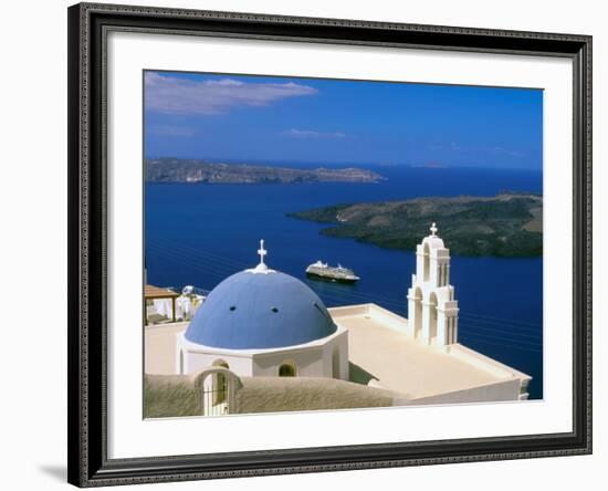 Kimisis Theotokov Church, Thira, Santorini, Cyclades Islands, Greece-Walter Bibikow-Framed Photographic Print