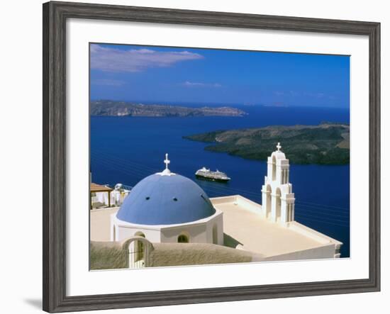 Kimisis Theotokov Church, Thira, Santorini, Cyclades Islands, Greece-Walter Bibikow-Framed Photographic Print