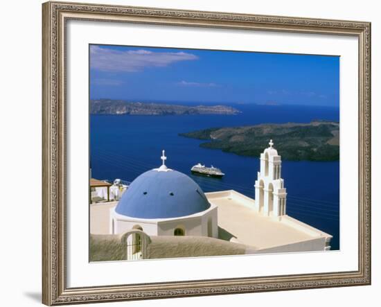 Kimisis Theotokov Church, Thira, Santorini, Cyclades Islands, Greece-Walter Bibikow-Framed Photographic Print