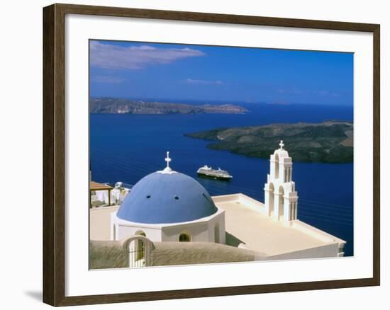 Kimisis Theotokov Church, Thira, Santorini, Cyclades Islands, Greece-Walter Bibikow-Framed Photographic Print