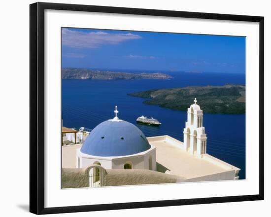 Kimisis Theotokov Church, Thira, Santorini, Cyclades Islands, Greece-Walter Bibikow-Framed Photographic Print