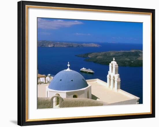 Kimisis Theotokov Church, Thira, Santorini, Cyclades Islands, Greece-Walter Bibikow-Framed Photographic Print
