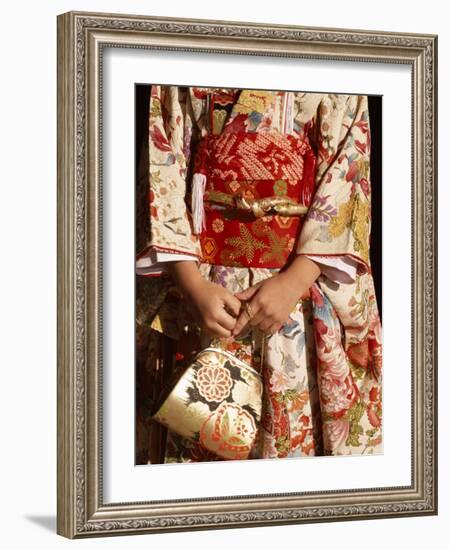 Kimono and Handbag, Traditional Dress, Japan-null-Framed Photographic Print