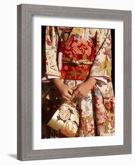 Kimono and Handbag, Traditional Dress, Japan-null-Framed Photographic Print