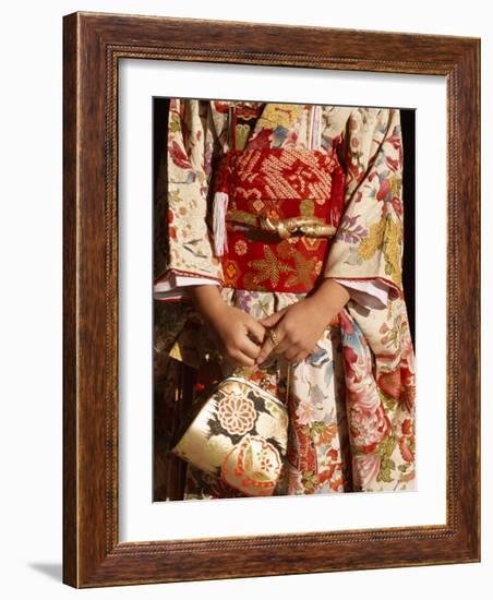 Kimono and Handbag, Traditional Dress, Japan-null-Framed Photographic Print