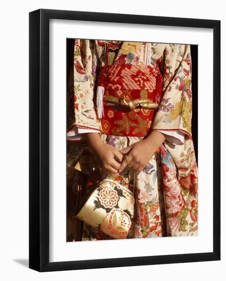 Kimono and Handbag, Traditional Dress, Japan-null-Framed Photographic Print