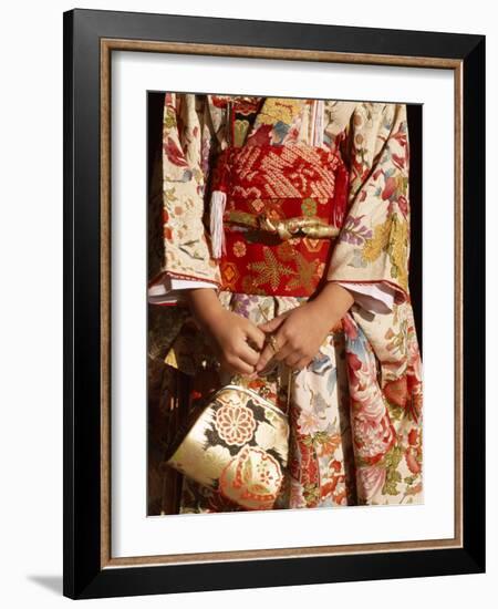 Kimono and Handbag, Traditional Dress, Japan-null-Framed Photographic Print