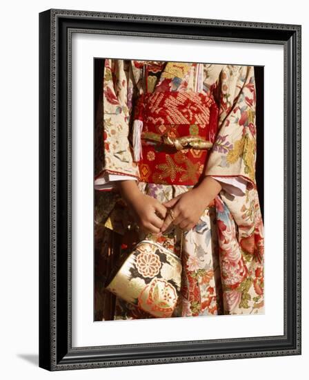 Kimono and Handbag, Traditional Dress, Japan-null-Framed Photographic Print