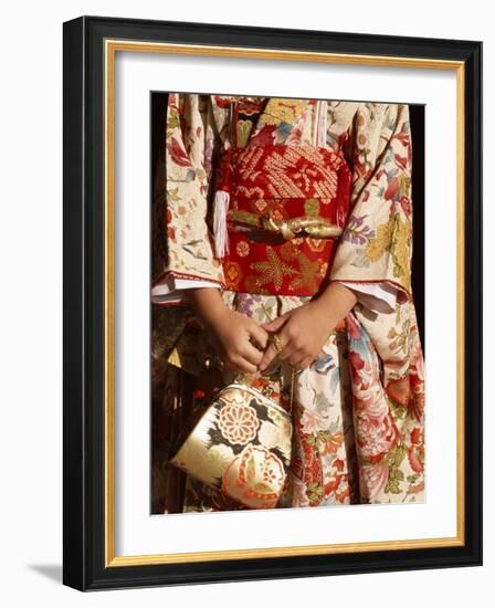 Kimono and Handbag, Traditional Dress, Japan-null-Framed Photographic Print