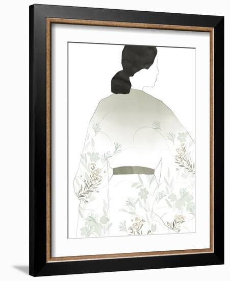 Kimono Portrait - Glance-Aurora Bell-Framed Giclee Print