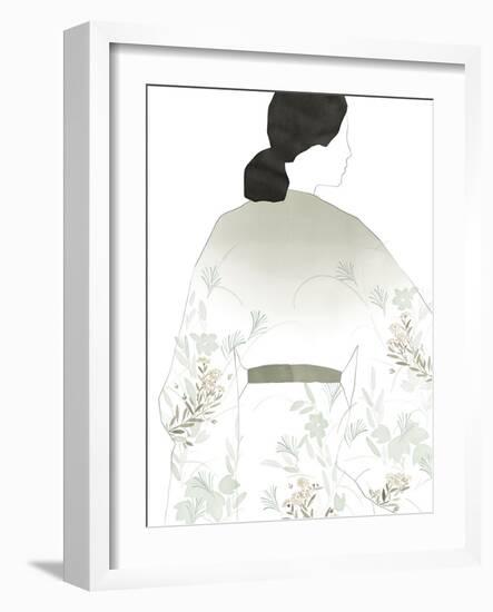 Kimono Portrait - Glance-Aurora Bell-Framed Giclee Print