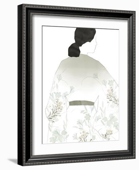 Kimono Portrait - Glance-Aurora Bell-Framed Giclee Print