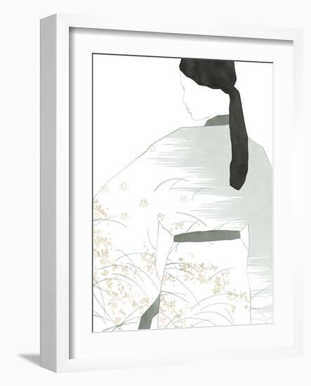 Kimono Portrait - Poise-Aurora Bell-Framed Giclee Print