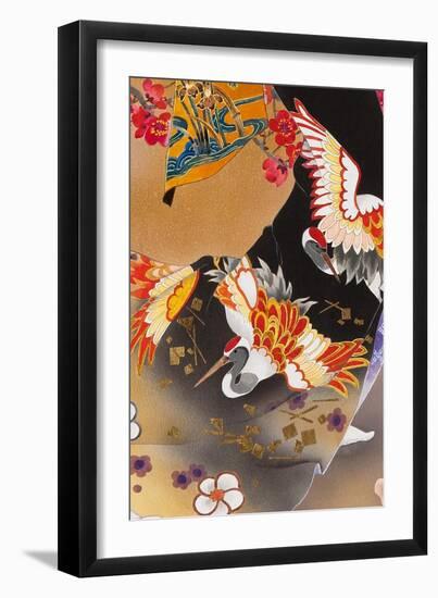 Kimono Tsuru-Haruyo Morita-Framed Art Print