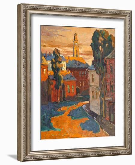 Kind On City, Oil On A Canvas-balaikin2009-Framed Art Print