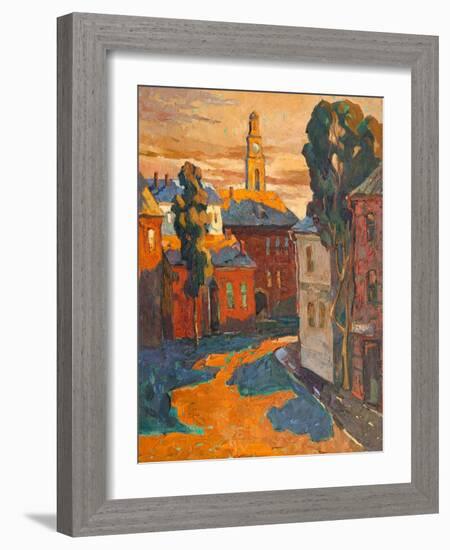 Kind On City, Oil On A Canvas-balaikin2009-Framed Art Print