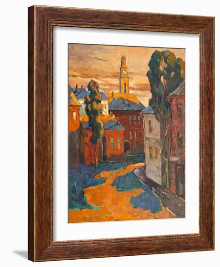 Kind On City, Oil On A Canvas-balaikin2009-Framed Art Print