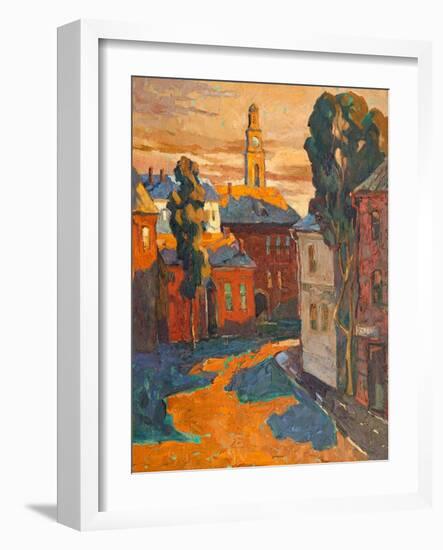 Kind On City, Oil On A Canvas-balaikin2009-Framed Art Print