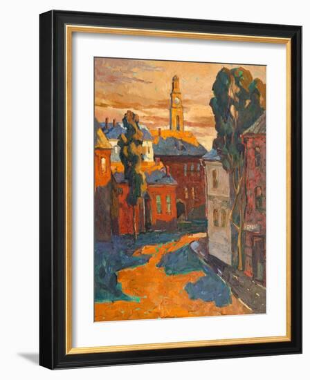 Kind On City, Oil On A Canvas-balaikin2009-Framed Art Print