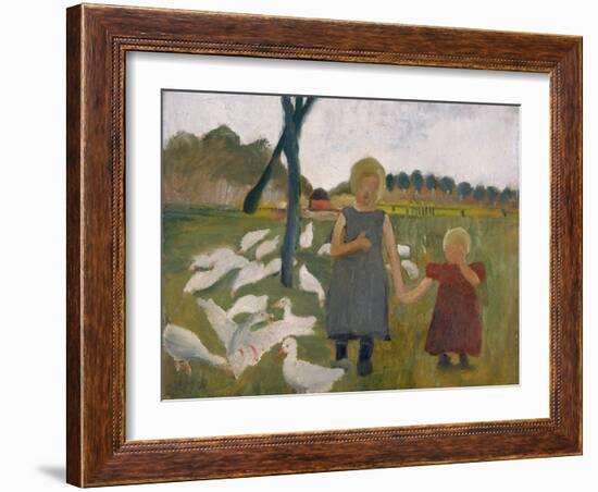 Kinder Mit Gaensen-Paula Modersohn-Becker-Framed Giclee Print