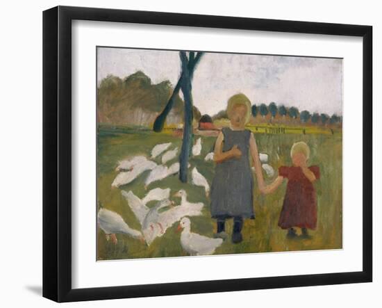 Kinder Mit Gaensen-Paula Modersohn-Becker-Framed Giclee Print