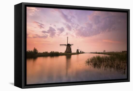 Kinderdijk, Netherlands the Windmills of Kinderdijk Resumed at Sunrise.-ClickAlps-Framed Premier Image Canvas