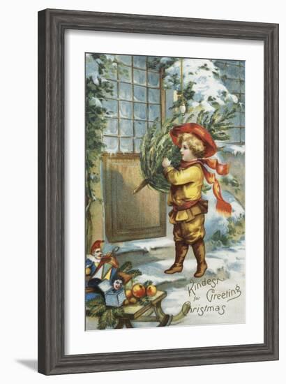 Kindest Greetings for Christmas-null-Framed Giclee Print