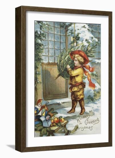 Kindest Greetings for Christmas-null-Framed Giclee Print