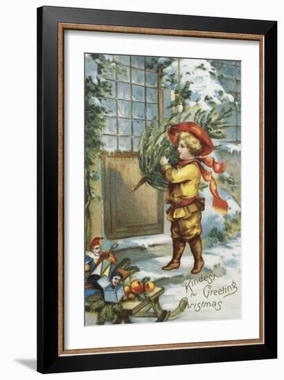 Kindest Greetings for Christmas-null-Framed Giclee Print