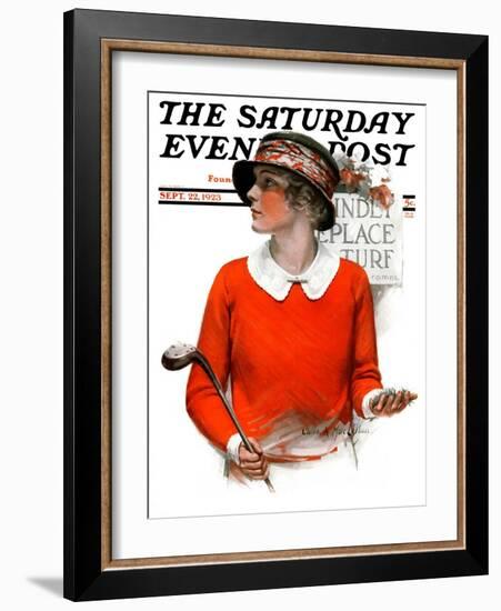 "Kindly Replace Turf," Saturday Evening Post Cover, September 22, 1923-Charles A. MacLellan-Framed Giclee Print