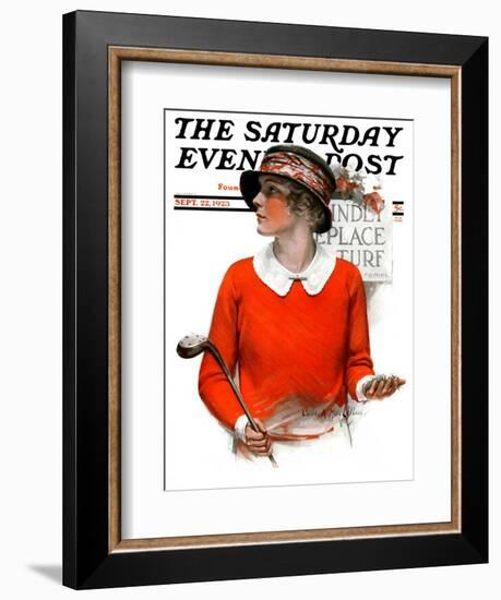 "Kindly Replace Turf," Saturday Evening Post Cover, September 22, 1923-Charles A. MacLellan-Framed Giclee Print