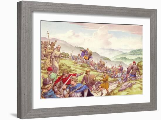 King Aethelfrith Sends Soldier to Slaughter Twelve Hundred Monks-Pat Nicolle-Framed Giclee Print