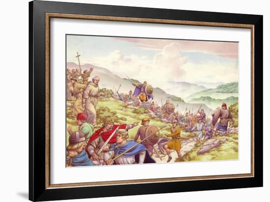 King Aethelfrith Sends Soldier to Slaughter Twelve Hundred Monks-Pat Nicolle-Framed Giclee Print