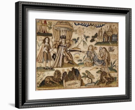 King Ahasuerus and Queen Esther, C.1660 (Silk, Metallic Yarns and Isinglass)-null-Framed Giclee Print