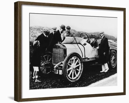 King Albert I of Belgium Inspecting a Car, C1909-C1913-null-Framed Photographic Print